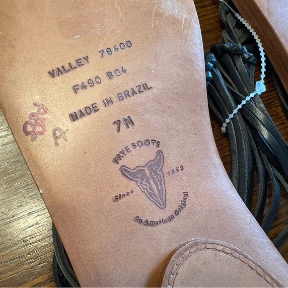 Frye Boots Valley Sandals Braided Thong Slip On Black Leather Size 7 NWT NEW - Picture 5 of 7